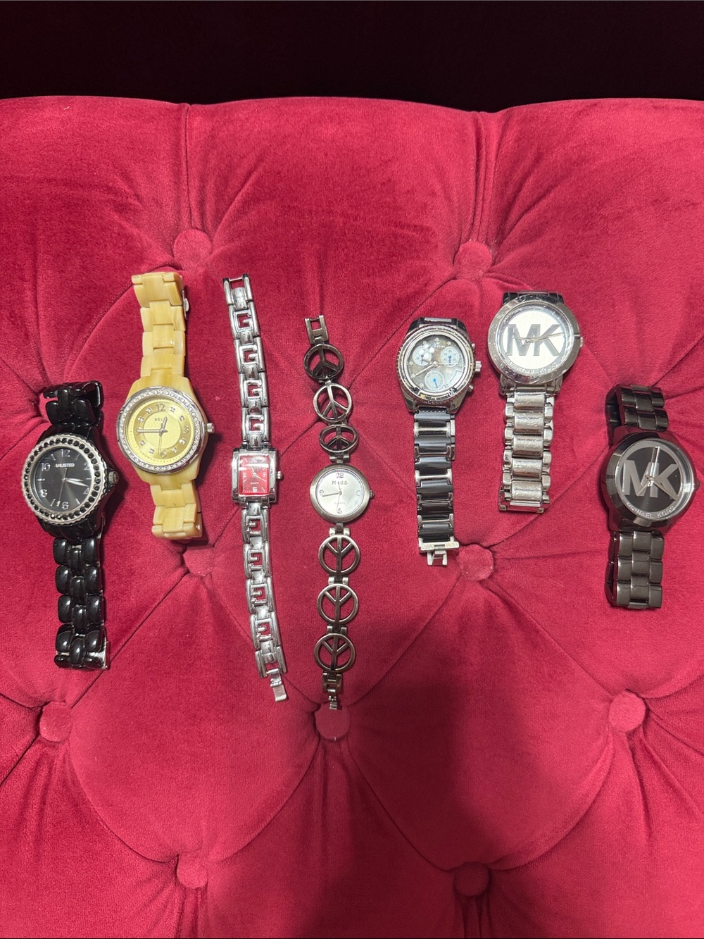 Michael Kors Mixed Metal and Resin Watch Lot - Black, Yellow, Silver, Gunmetal